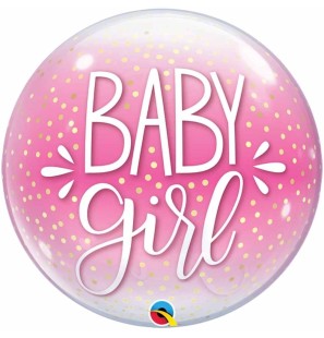 Palloncino Trasparente Baby Girl 22"/56cm DecoBubble