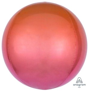 Palloncino Sfera 4D Rosso/Arancio 15"/38cm in Mylar