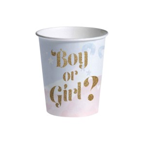 8 Bicchieri Boy or Girl? carta compostabili 250ml