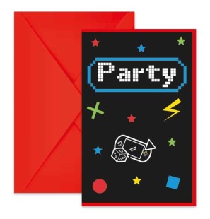 Biglietto D'Invito Gaming Party - 6pz