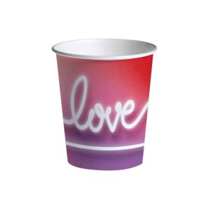 8 Bicchieri Love is Love carta compostabili 250ml