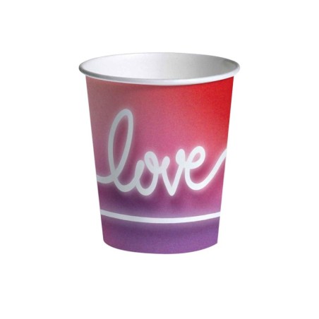 8 Bicchieri Love is Love carta compostabili 250ml
