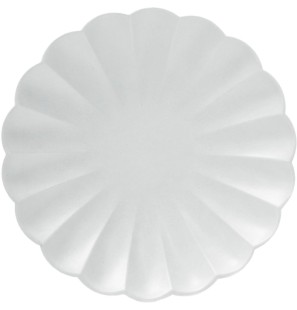 8 Piatti Flower Shape Bianco carta compostabile 23cm