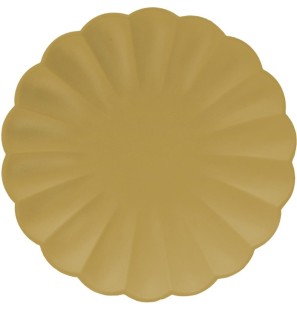 8 Piatti Flower Shape Oro Perlato carta compostabile 23cm
