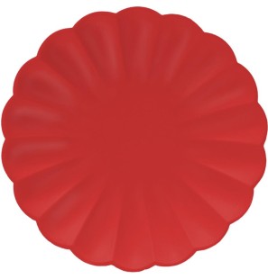 8 Piatti Flower Shape Rosso carta compostabile 20cm