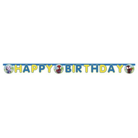 Festone Spidey & Friends Happy Birthday in cartone 200 cm