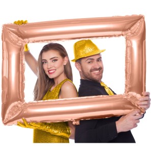 Palloncino Cornice Selfie Per Foto Rosa Gold 85cm x 60cm Palloncino Mylar
