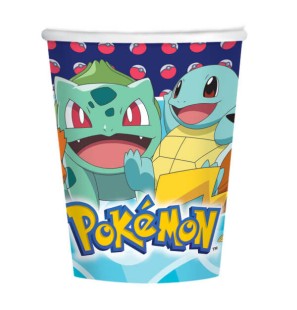 8 Bicchieri Pokemon Carta 250ml