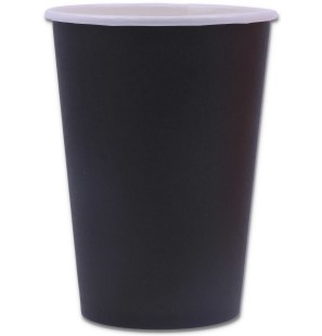 25 Bicchieri Nero carta compostabili 270ml