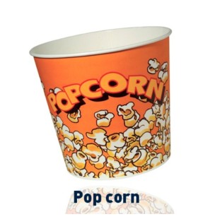 6 Bicchieri Pop Corn 9,5cm x 15,5cm