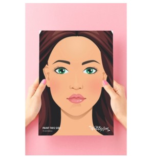 Foglio pratica con volto di donna frontale 21 x 29 cm