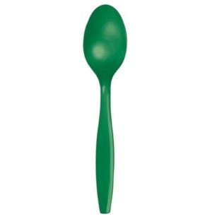 24 Cucchiai Verdi di Plastica