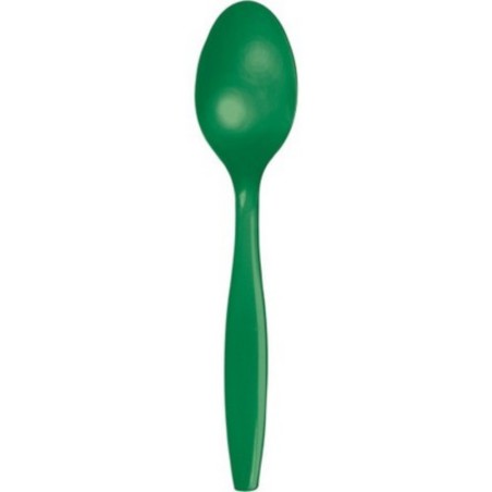 24 Cucchiai Verdi di Plastica