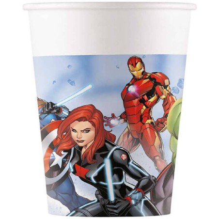 8 Bicchieri Avengers carta compostabili 200ml