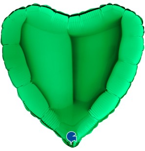 Palloncino Cuore Verde Smeraldo Lucido 18"/46cm in Mylar