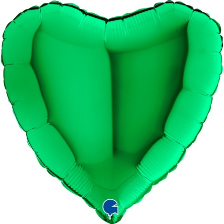Palloncino Cuore Verde Smeraldo Lucido 18"/46cm in Mylar