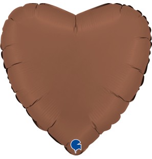 Palloncino Cuore Cioccolato Satinato 18"/46cm in Mylar