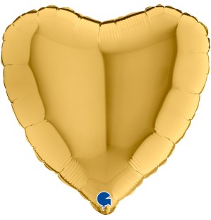 Palloncino Cuore Gold 5 Lucido 18"/46cm in Mylar
