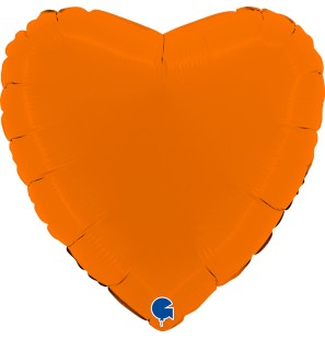 Palloncino Cuore Matte Arancione 18"/46cm in Mylar