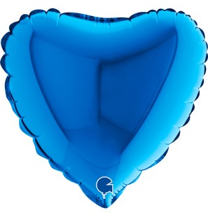 Palloncino Cuore Blu Lucido 9"/23cm MiniShape in Mylar