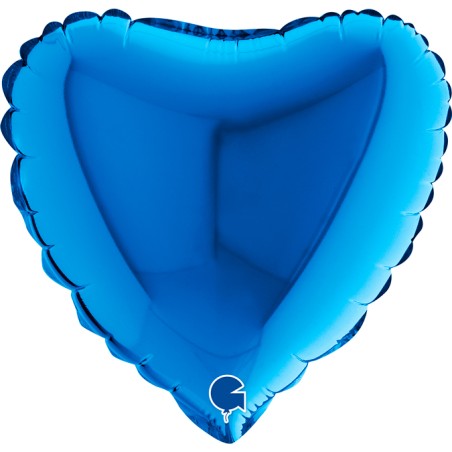 Palloncino Cuore Blu Lucido 9"/23cm MiniShape in Mylar