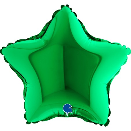 Palloncino Stella Verde Smeraldo Lucido 9"/23cm MiniShape in Mylar