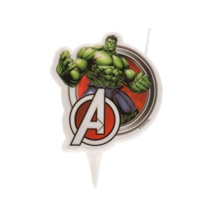 Candelina di cera per compleanno tema Hulk Avengers