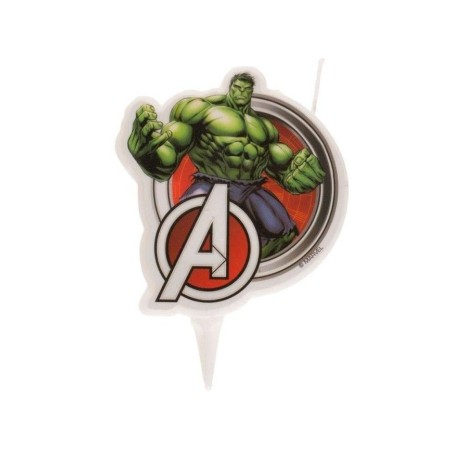 Candelina di cera per compleanno tema Hulk Avengers