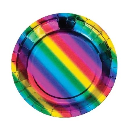 8 Piatti Rainbow Olografici 18cm