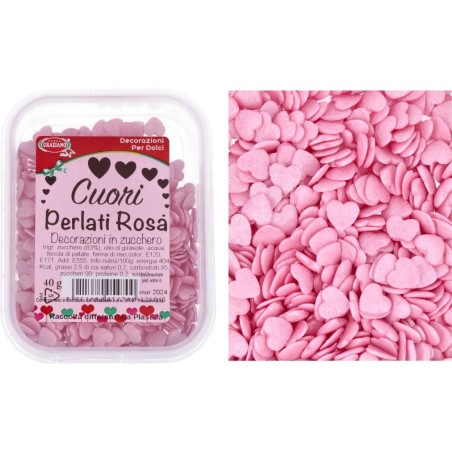 Cuori di Zucchero Perlati Rosa